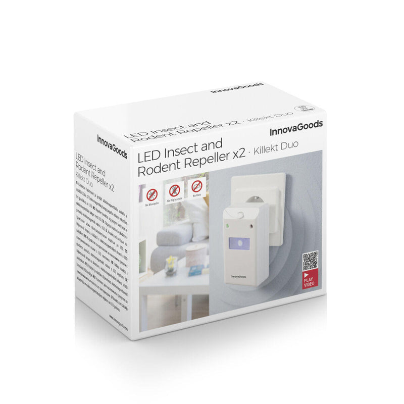 Killekt Duo PestShield: O Repelente Ultrasônico Ecológico que Protege Sua Casa! Livre-se de Insetos e Roedores Sem Químicos!
