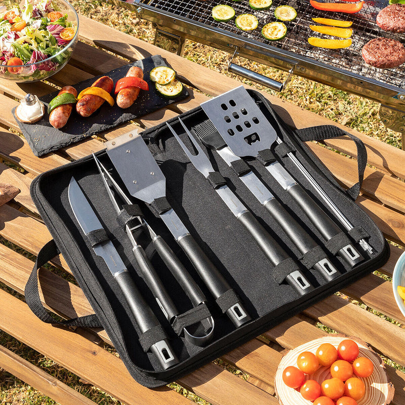 BBSet GrillMaster Pro: O Kit Completo para Churrascos Perfeitos! Com Mala de Transporte e 12 Peças Premium!