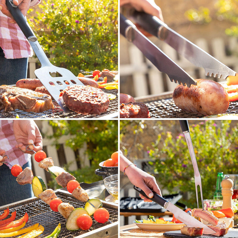 BBSet GrillMaster Pro: O Kit Completo para Churrascos Perfeitos! Com Mala de Transporte e 12 Peças Premium!